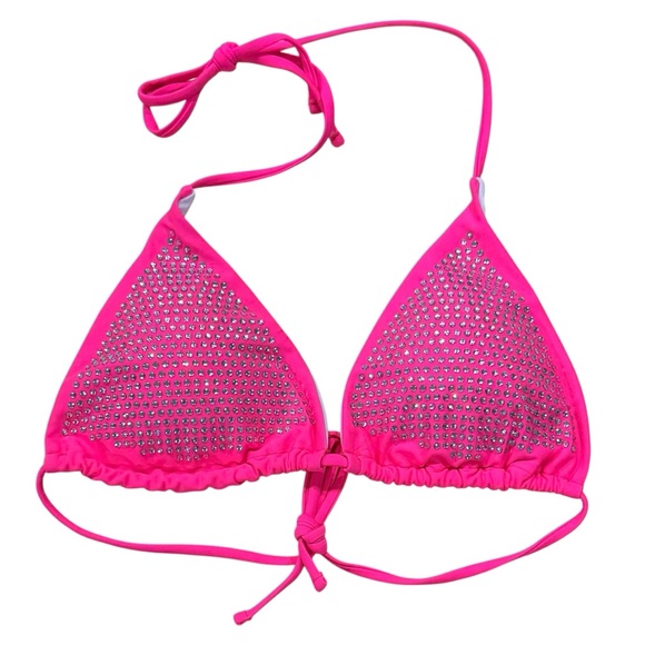 NWOT Hot Pink Rhinestone Bikini Set Size XL - Picture 2 of 8